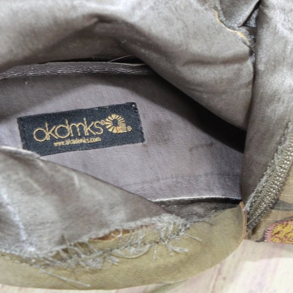 Akademiks Embroidered Camo Knee High Heeled Boots Size 10 - Picture 9 of 15